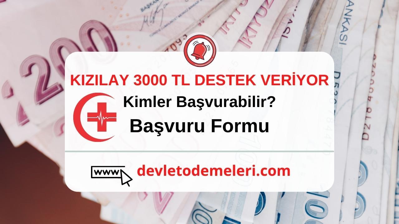 Kızılay 3000 tl yardım başvurusu 2023