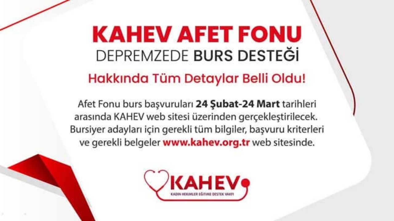 Kahev Deprem Bursu Başvurusu Başladı. Başvuru Şartları ve Başvuru Formu