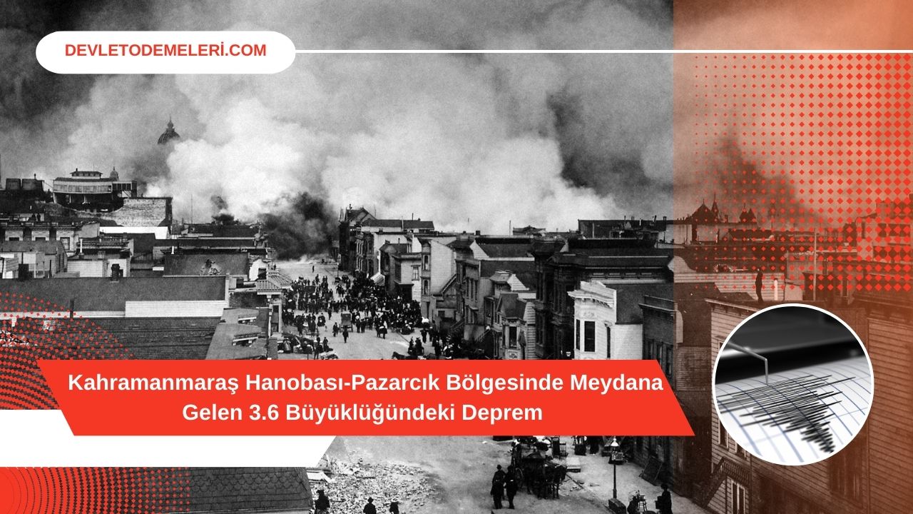 Kahramanmaraş Hanobası-Pazarcık Bölgesinde Meydana Gelen 3.6 Büyüklüğündeki Deprem