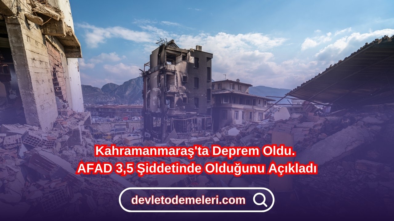 Kahramanmaraş'ta Deprem Oldu. AFAD 3,5 Şiddetinde Olduğunu Açıkladı