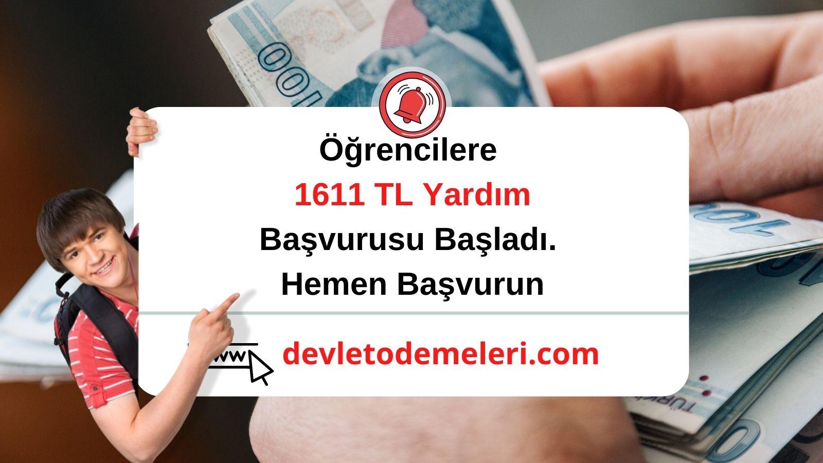 Öğrencilere 1611 TL Yardım