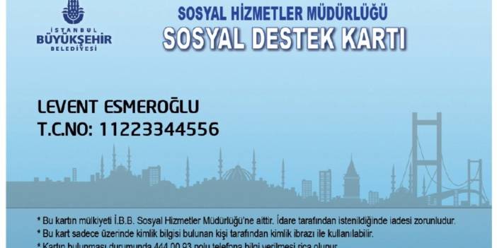 İBB Sosyal Destek Kartı Başvurusu ve Sorgulama 2024