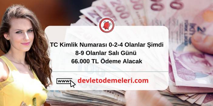 TC Kimlik Numarası 0-2-4 Olanlar Şimdi, 8-9 Olanlar Salı Günü 66.000 TL Ödeme Alacak