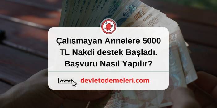 Çalışmayan Annelere 5000 TL Nakdi destek Başladı. Başvuru Nasıl Yapılır?