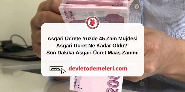 Asgari Ücrete Yüzde 45 Zam Müjdesi geldi. Asgari Ücret Ne Kadar Oldu? Son Dakika Asgari Ücret Maaş Zammı