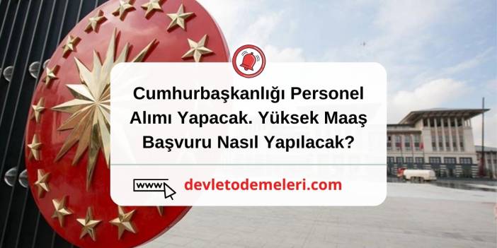 Cumhurbaşkanlığı Personel Alımı Yapacak. Yüksek Maaş. Başvuru Nasıl Yapılacak?