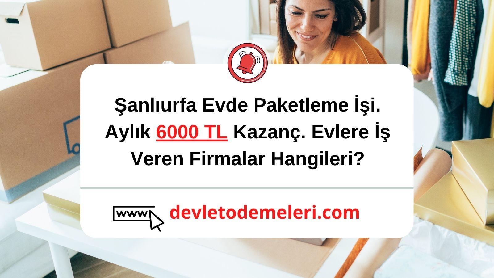 Şanlıurfa Evde Paketleme İşi