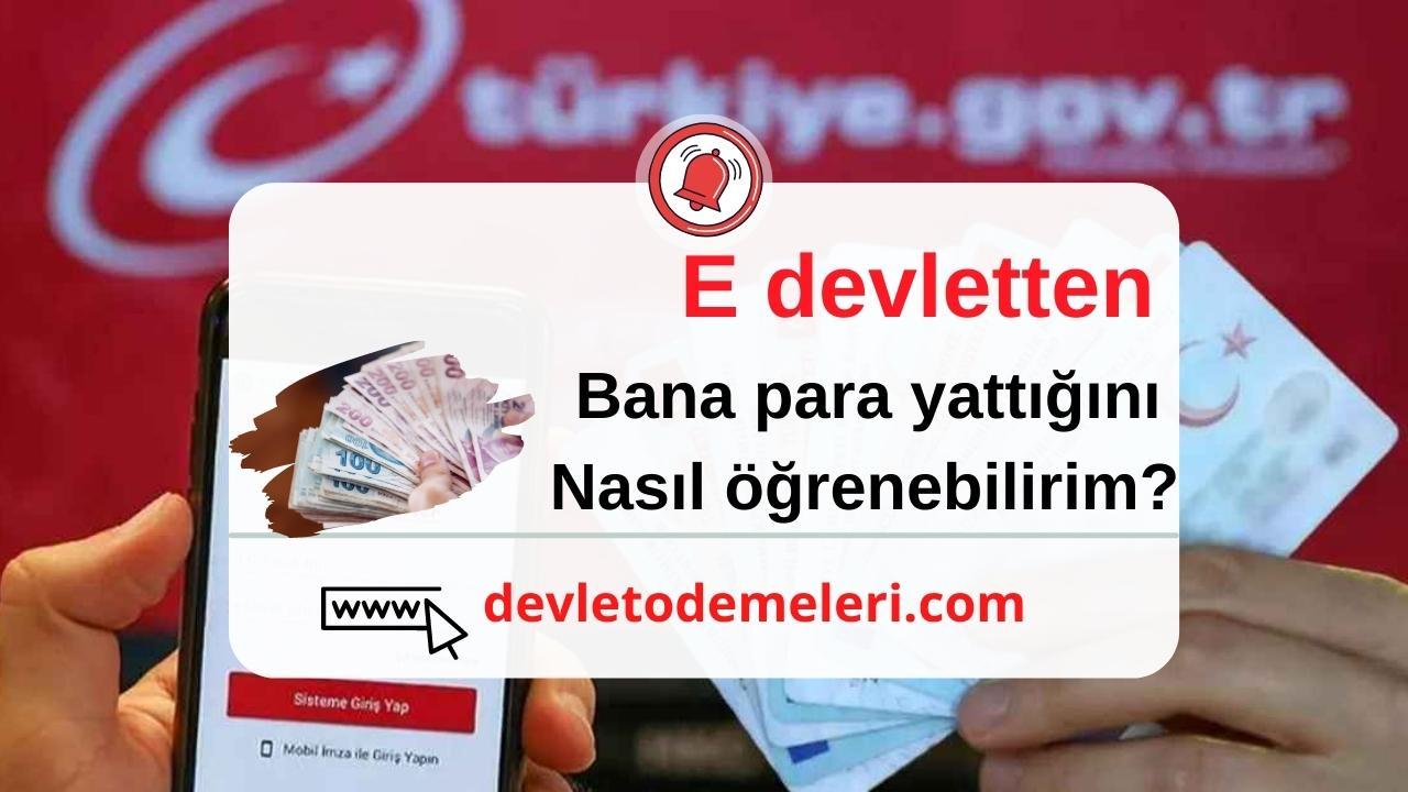 E devletten bana para yattığını nasıl öğrenebilirim?