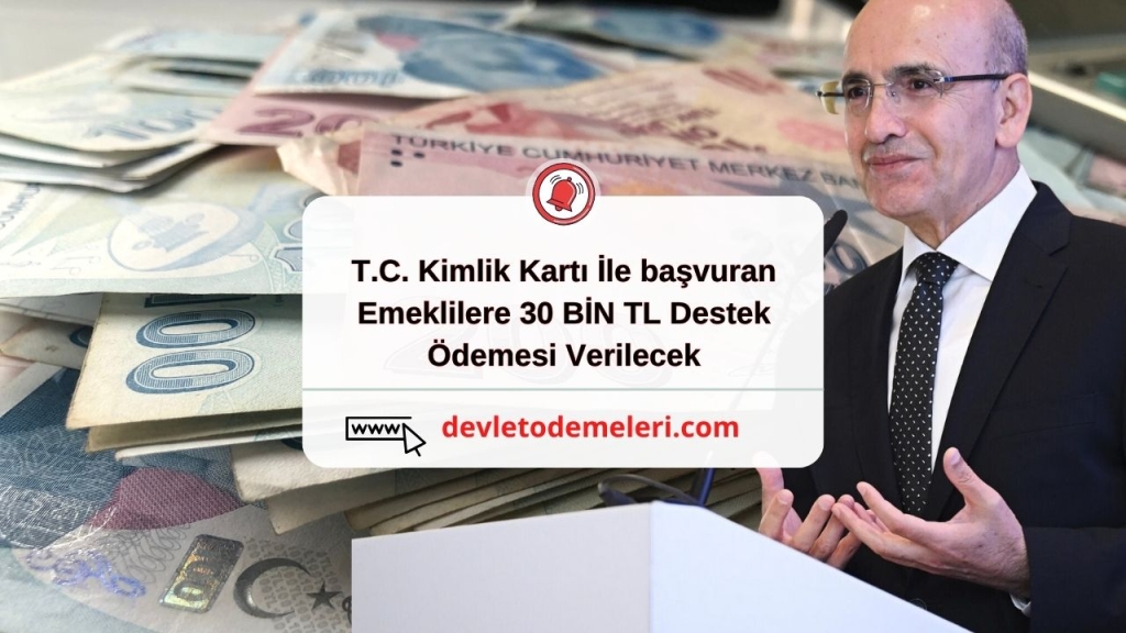 T.C. Kimlik Kartı İle başvuran Emeklilere 30 BİN TL Destek Ödemesi Verilecek