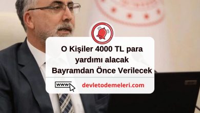 O Kişiler 4000 TL para yardımı alacak. Bayramdan Önce Verilecek