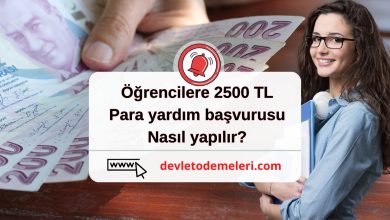 Öğrencilere 2500 TL Para yardım başvurusu nasıl yapılır? Başvuru Formu